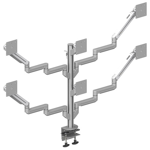 Six Monitor Arms - Clamp or Grommet Mount for Light Duty - Six Monitor Arms EGNA-7036C / 7036G