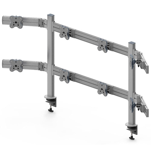 Eight Monitor Arms - Clamp or Grommet Mount - Eight Monitor Arms EGTB-8028W / 8028WG