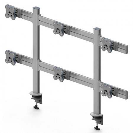 Six Monitor Arms - Clamp or Grommet Mount - Six Monitor Arms EGTB-8026 / 8026G
